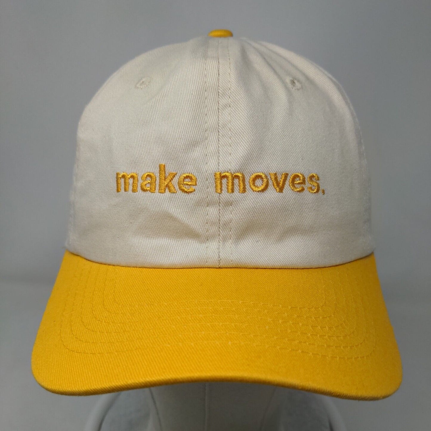 Make Moves Bumble Snapback Hat One Size Tan Embroidered 6 Panel