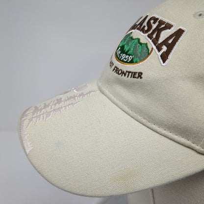 Alaska The Last Frontier Slideback Hat Tan One Size Embroidered 6 Panel