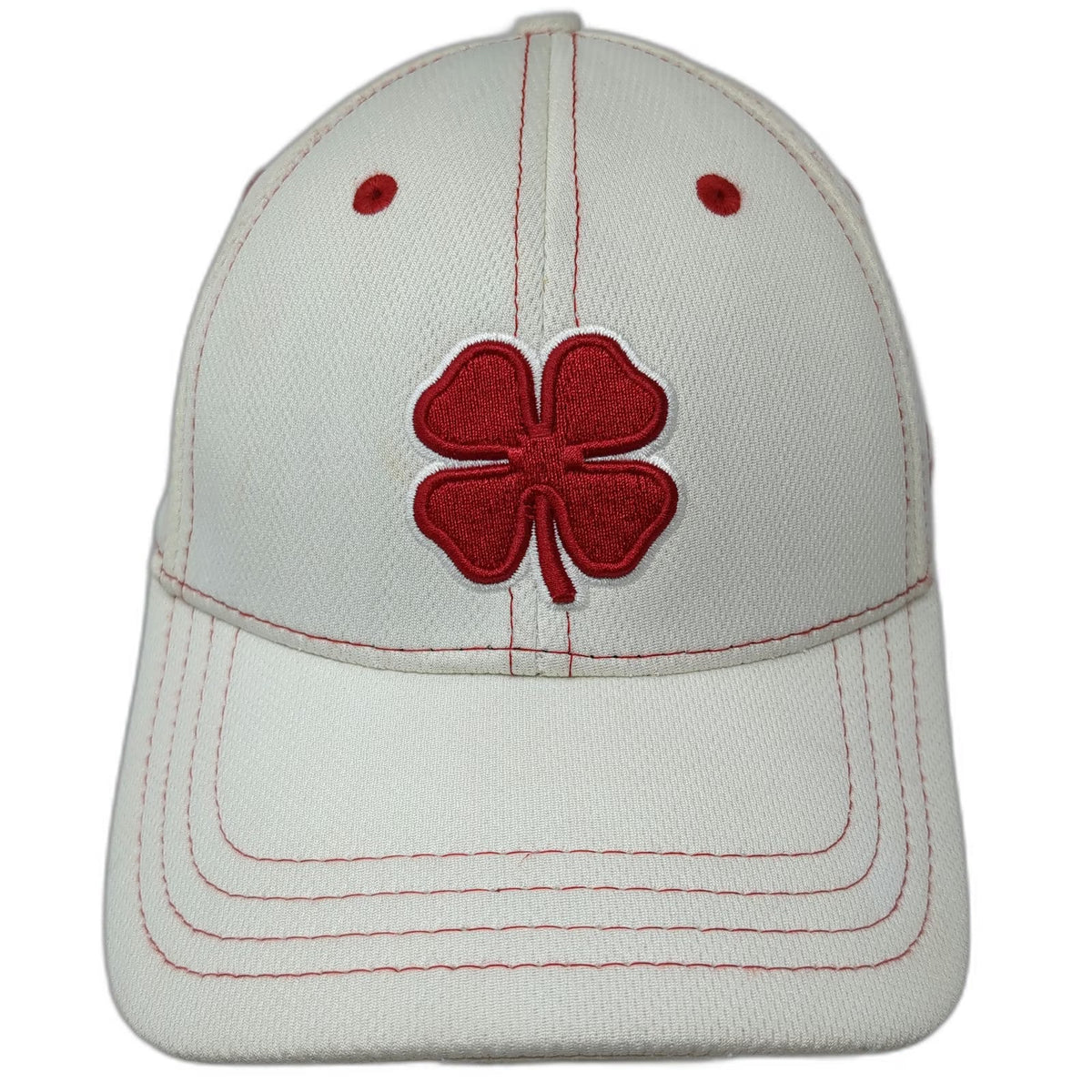 Black Clover Baseball Cap White M A-Flex Four Leaf Clover Live Lucky Hat