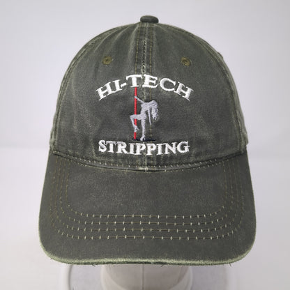 Hi-Tech Stripping Strapback Hat Green One Size Adjustable Outdoor Cap