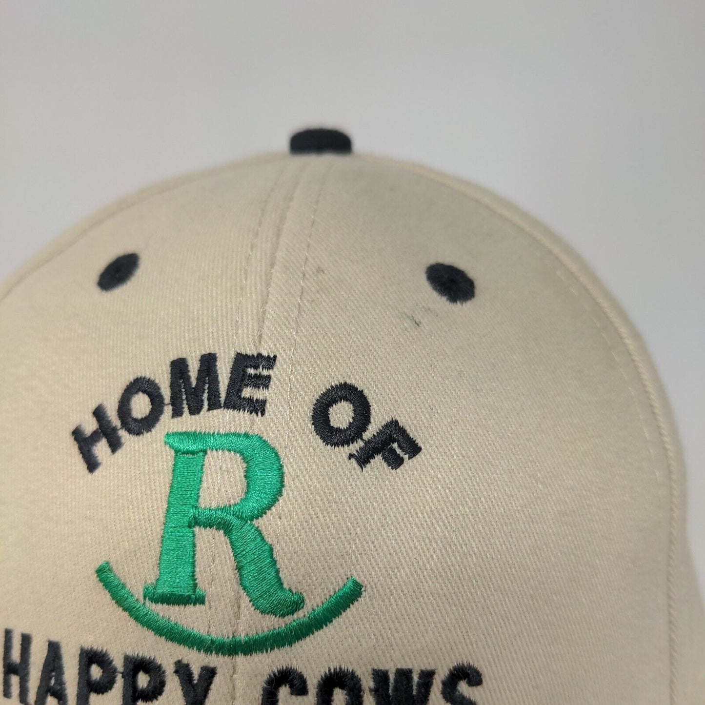 Home Of Happy Cows Pattison TX Strapback Hat Tan OSFM Embroidered Otto