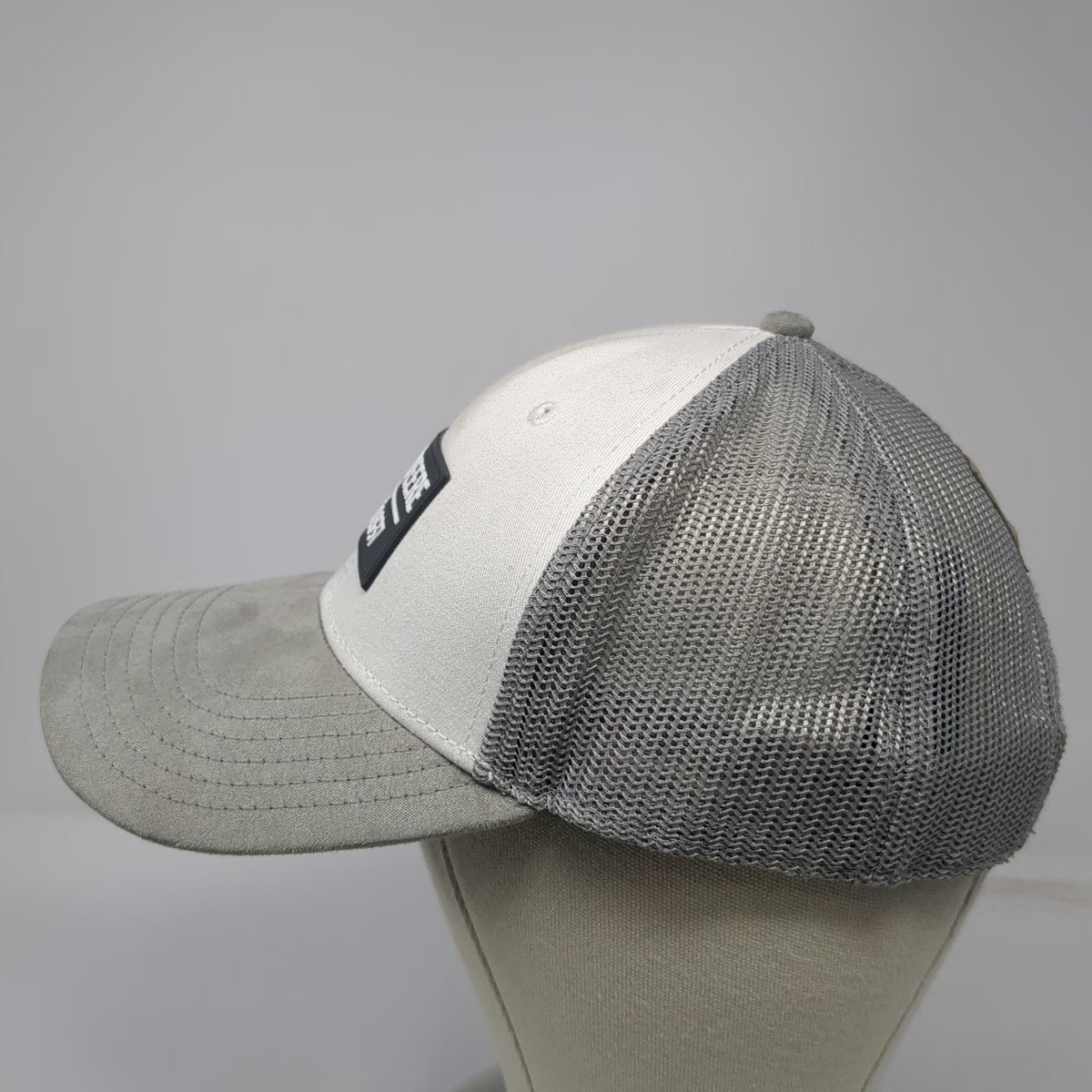 John Deere Trucker Hat Gray One Size Mesh Back Snapback Suede Brim Logo Patch