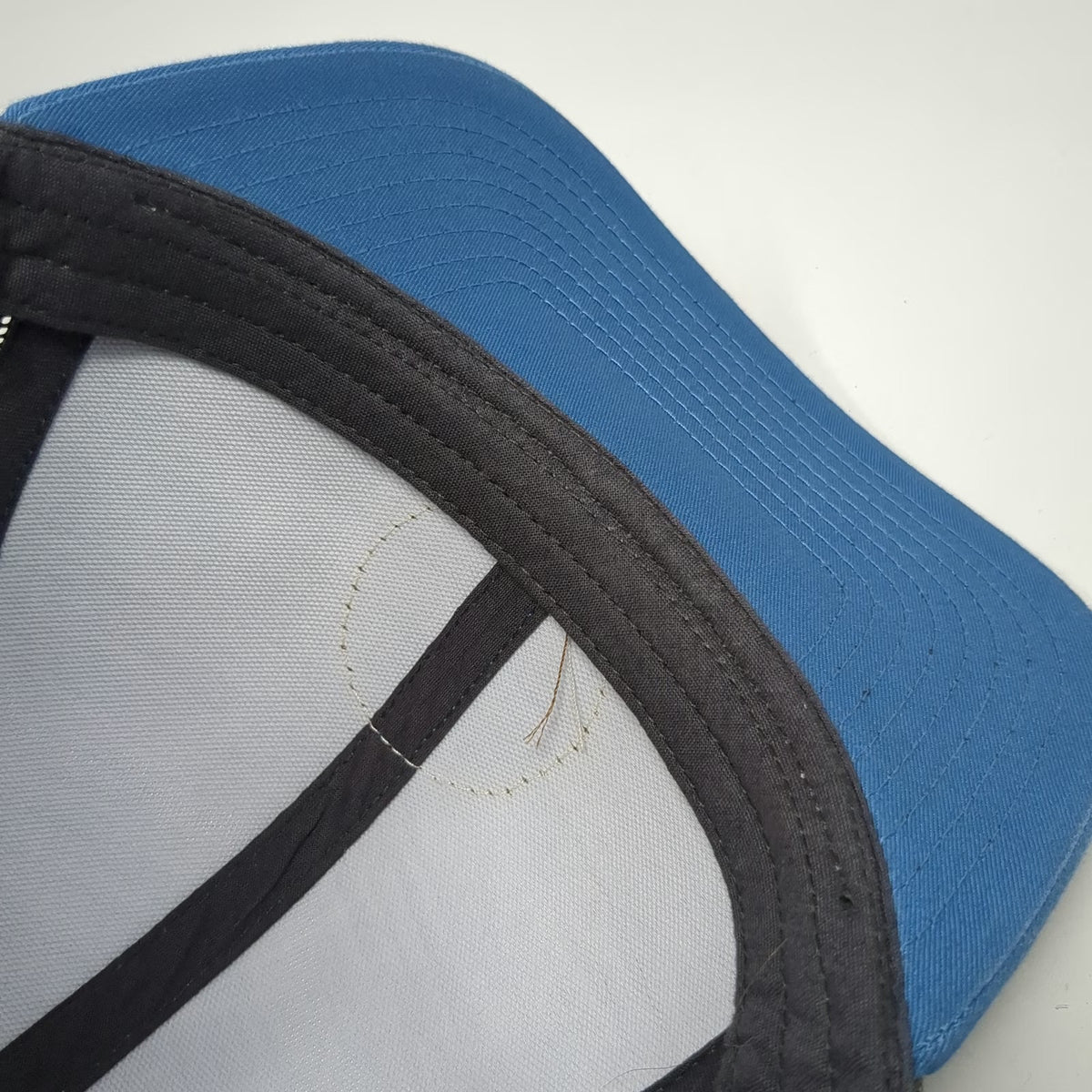 Pacific Headwear Trucker Hat Blue One Size Co-Energy Leather Patch Mesh Snapback