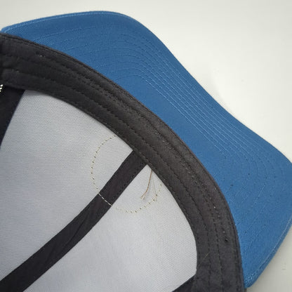 Pacific Headwear Trucker Hat Blue One Size Co-Energy Leather Patch Mesh Snapback