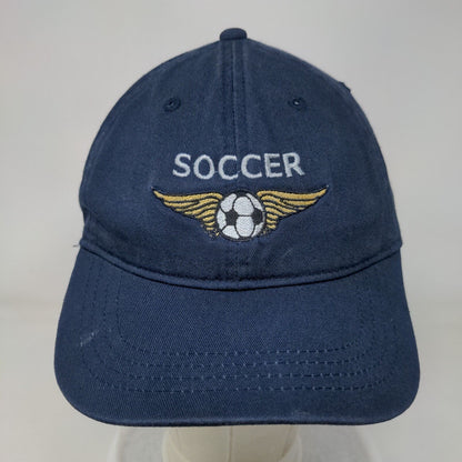 Soccer Ball Wings Slideback Hat Blue OSFM Embroidered Outdoor Cap