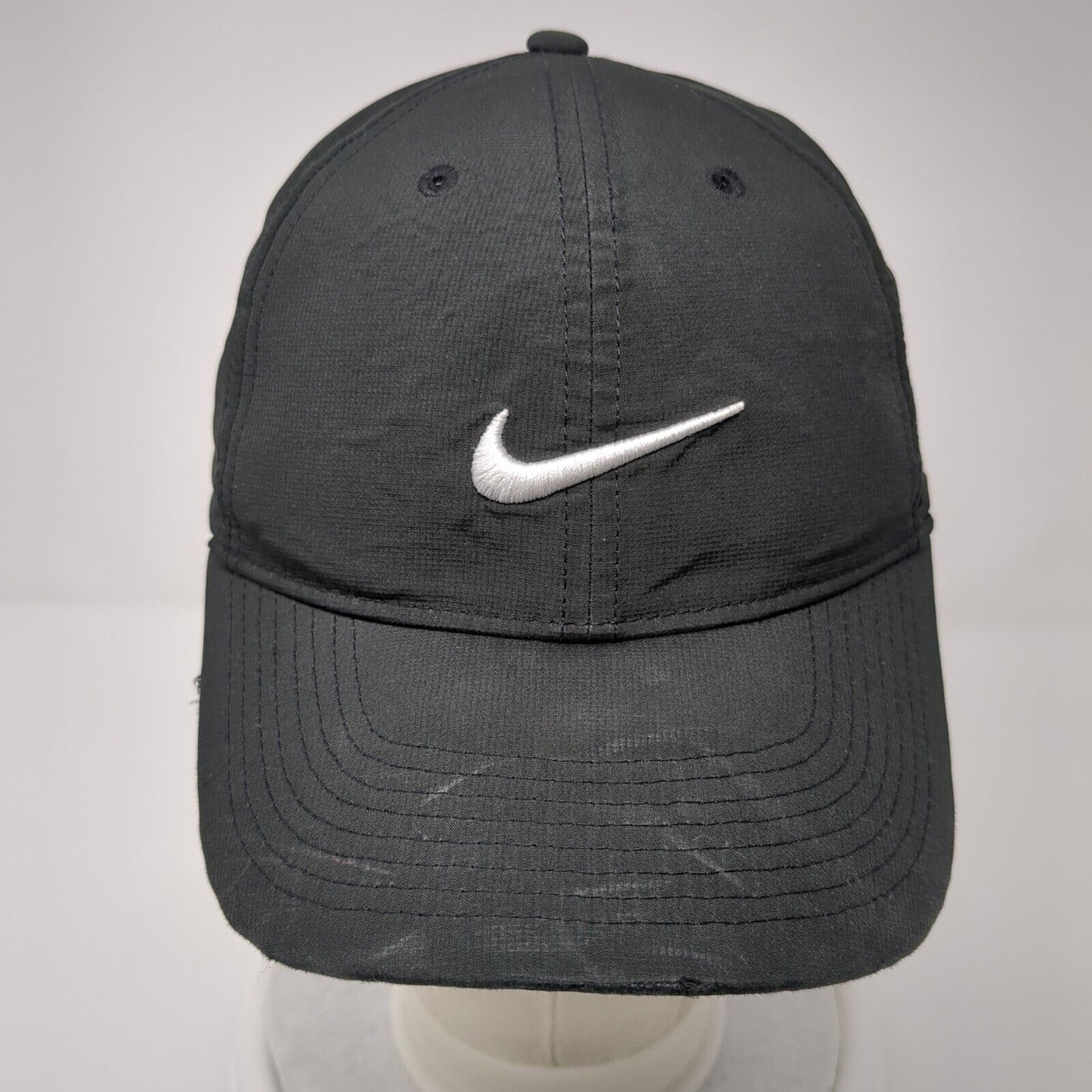 Nike Swoosh Strapback Hat Black OSFM Embroidered Logo Adjustable Solid