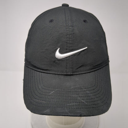 Nike Swoosh Strapback Hat Black OSFM Embroidered Logo Adjustable Solid
