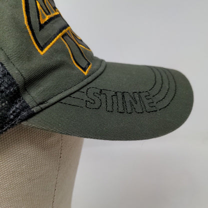 Stine Men's Strapback Mesh Back Hat Green Black Adjustable Embroidered Logo