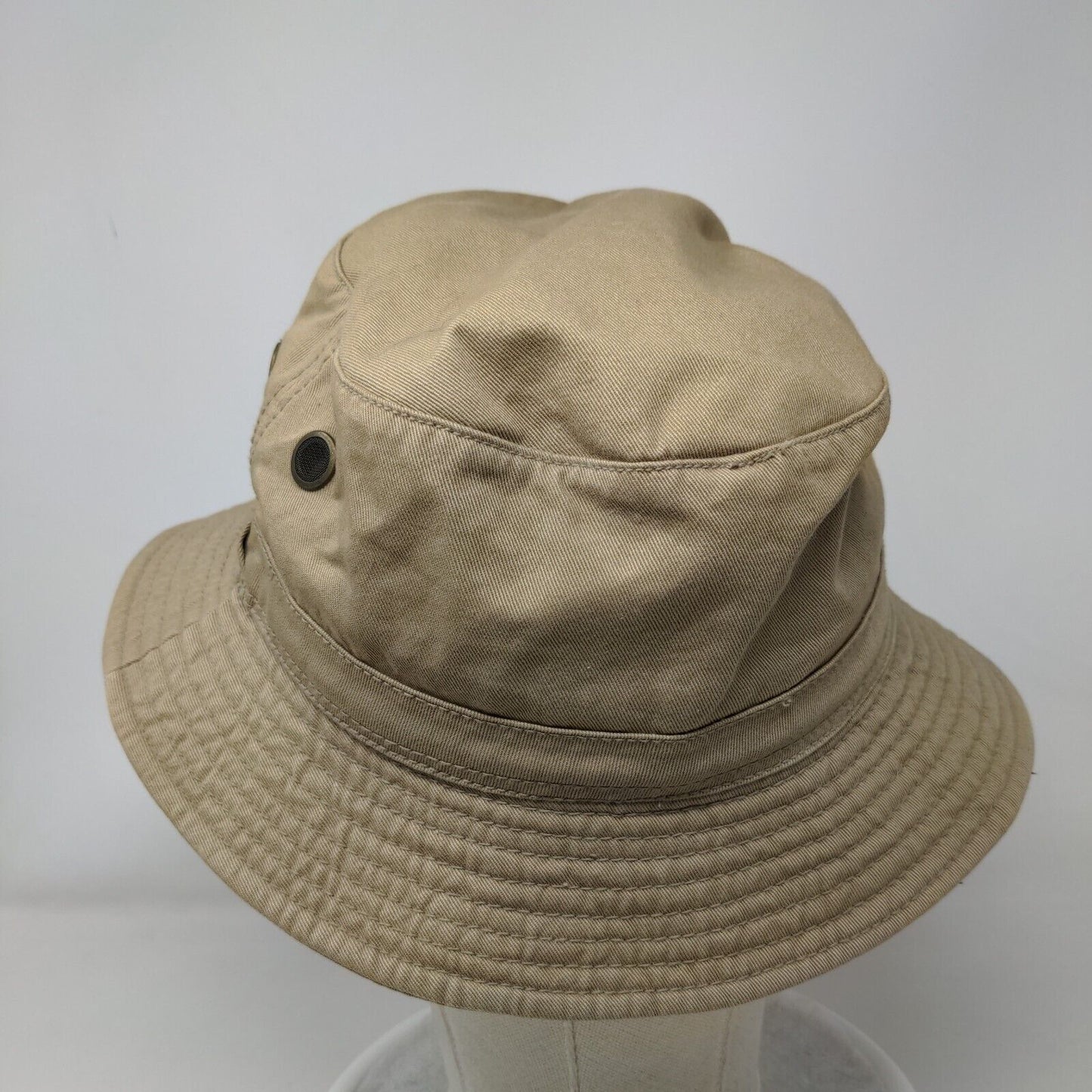 Haband Bucket Hat Tan Large Solid Blank Vent Holes Cotton Outdoor