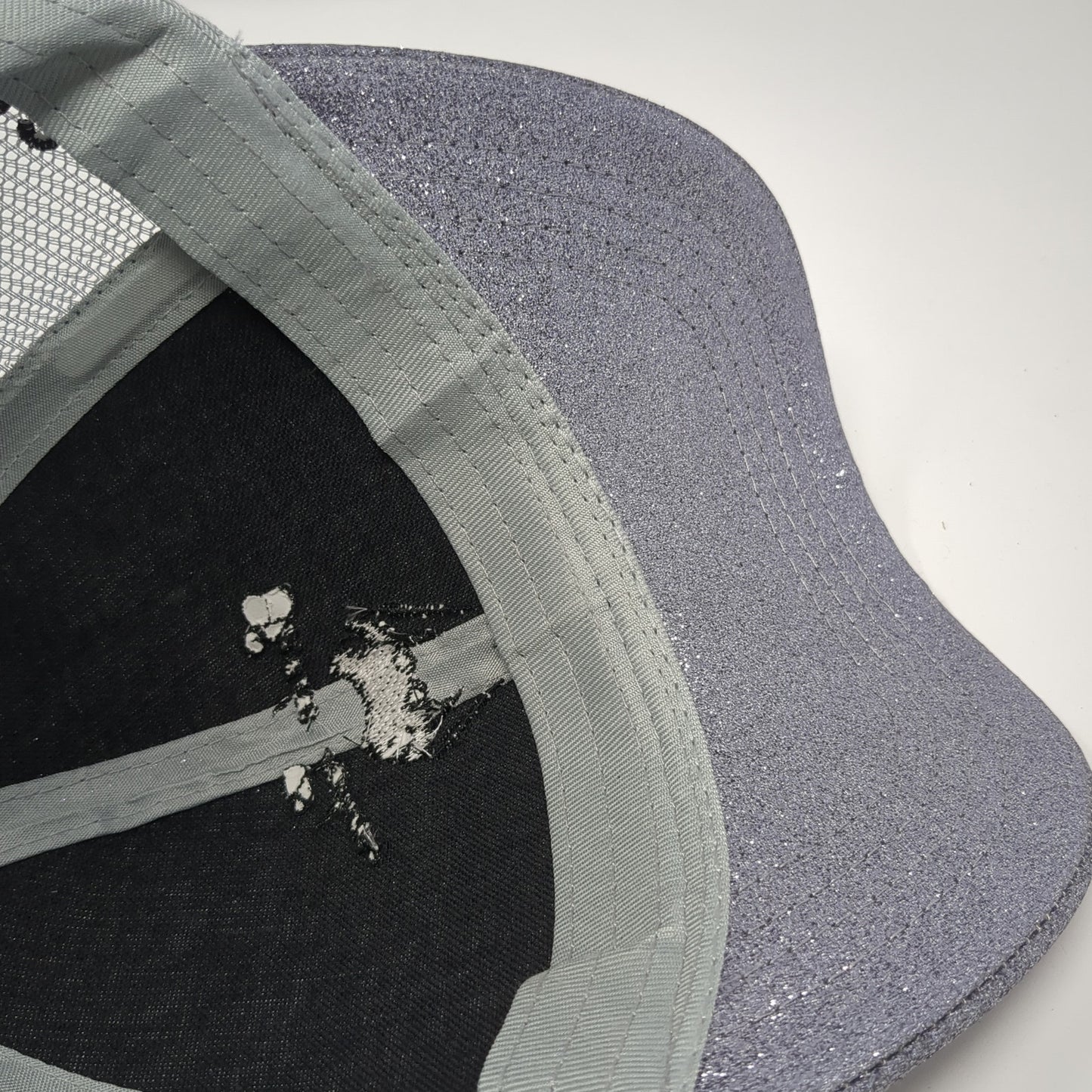 Snake Chase 2023 Ponytail Trucker Hat Gray One Size Adjustable Glitter Mesh Back