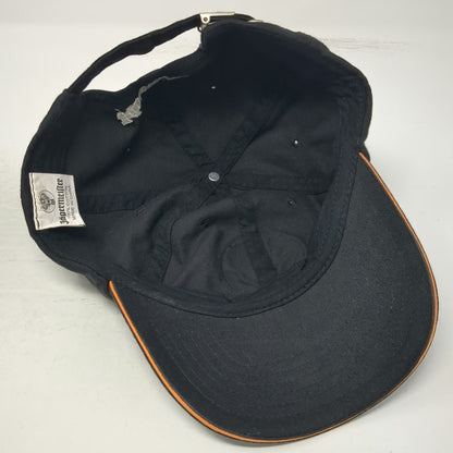 Jägermeister Baseball Cap Black One Size Rubber Patch Orange Brim Piping Hat