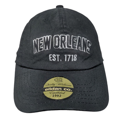 New Orleans Slideback Hat Black One Size Embroidered Elidan 6 Panel