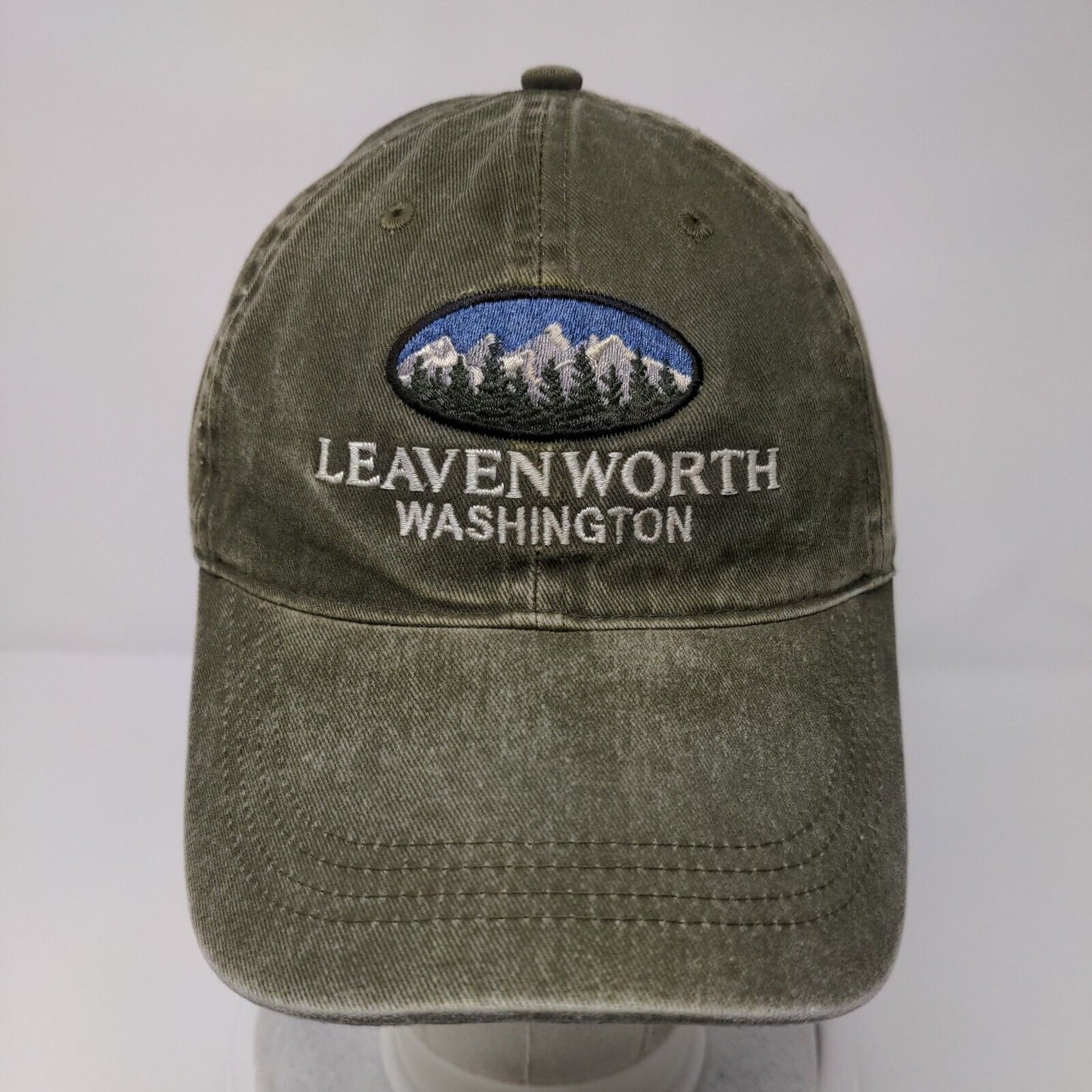 Leaven Worth Washington Strapback Hat Green OS Adjustable Embroidered Ouray
