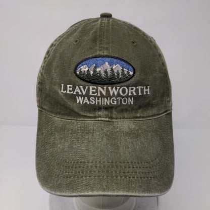 Leaven Worth Washington Strapback Hat Green OS Adjustable Embroidered Ouray