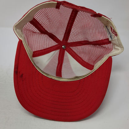 AJ Maryland Terrapins NCAA Red Trucker Hat L Mesh Snapback Striped Vintage
