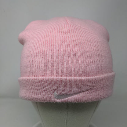 Nike Knit Beanie Hat Pink Toddler Embroidered Swoosh Solid