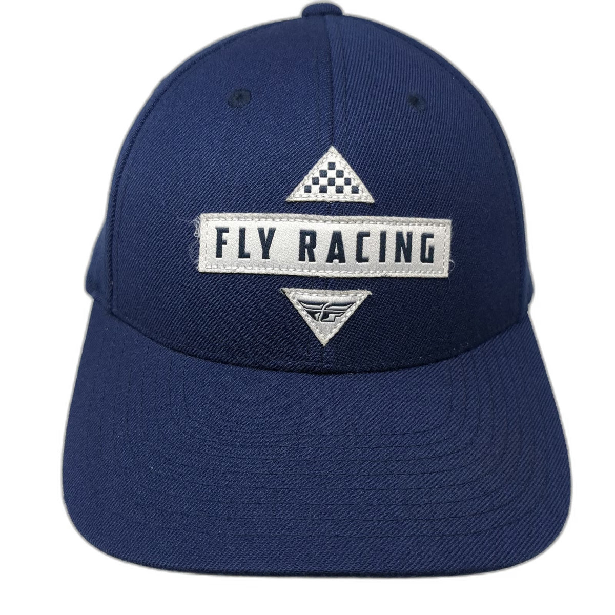 Fly Racing Snapback Hat Blue White One Size Racing Patch Structured 6 Panel Cap