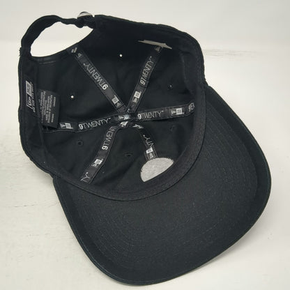 New Era Baseball Cap Black OSFM Worldwide Pattern Patch Slideback Adjustable hat