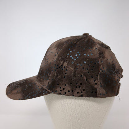 Unbranded Strapback Hat Brown One Size Adjustable Micro Print Square