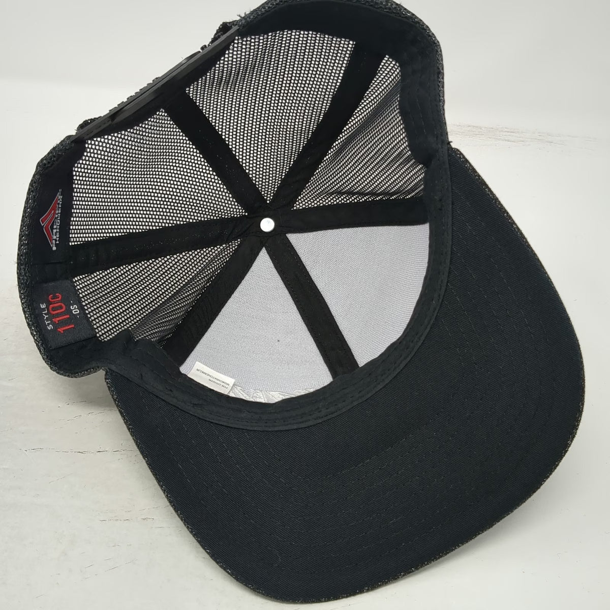 Pacific Headwear Trucker Hat Black One Size Snapback MVE Embroidery Mesh Back