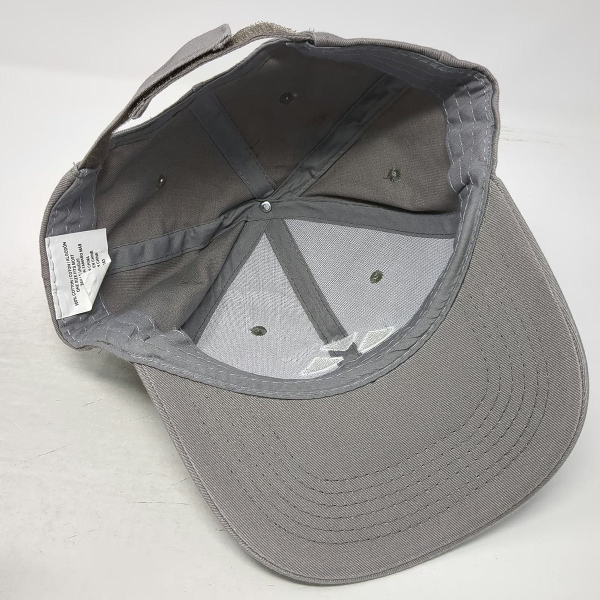 Micanan Baseball Cap Gray One Size Embroidered Logo Strapback Cotton 6 Panel Hat