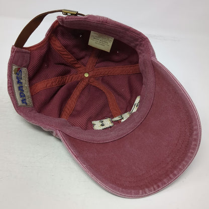Adams Baseball Cap Red One Size SPB Contracting Slideback Leather Strap Hat