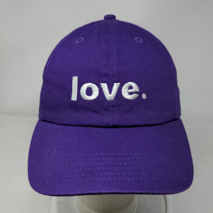 Love Slideback Hat Purple OSFA Embroidered 6 Panel Newhattan W/Tags