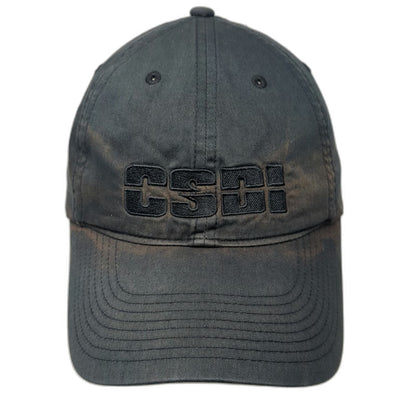 Nike Baseball Cap Black OSFM CSI TV Show Logo Distressed Slideback Hat Swoosh