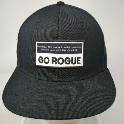 Otto Snapback Hat Black One Size Go Rogue Patch Flat Brim Acrylic Wool