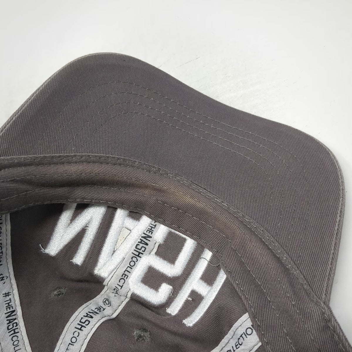 The NASH Collection Baseball Cap Gray One Size Embroidery Slideback Curved Hat