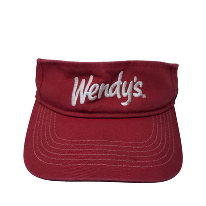 Wendy's Strapback Visor Hat Red OSFA Embroidered Employee Uniform