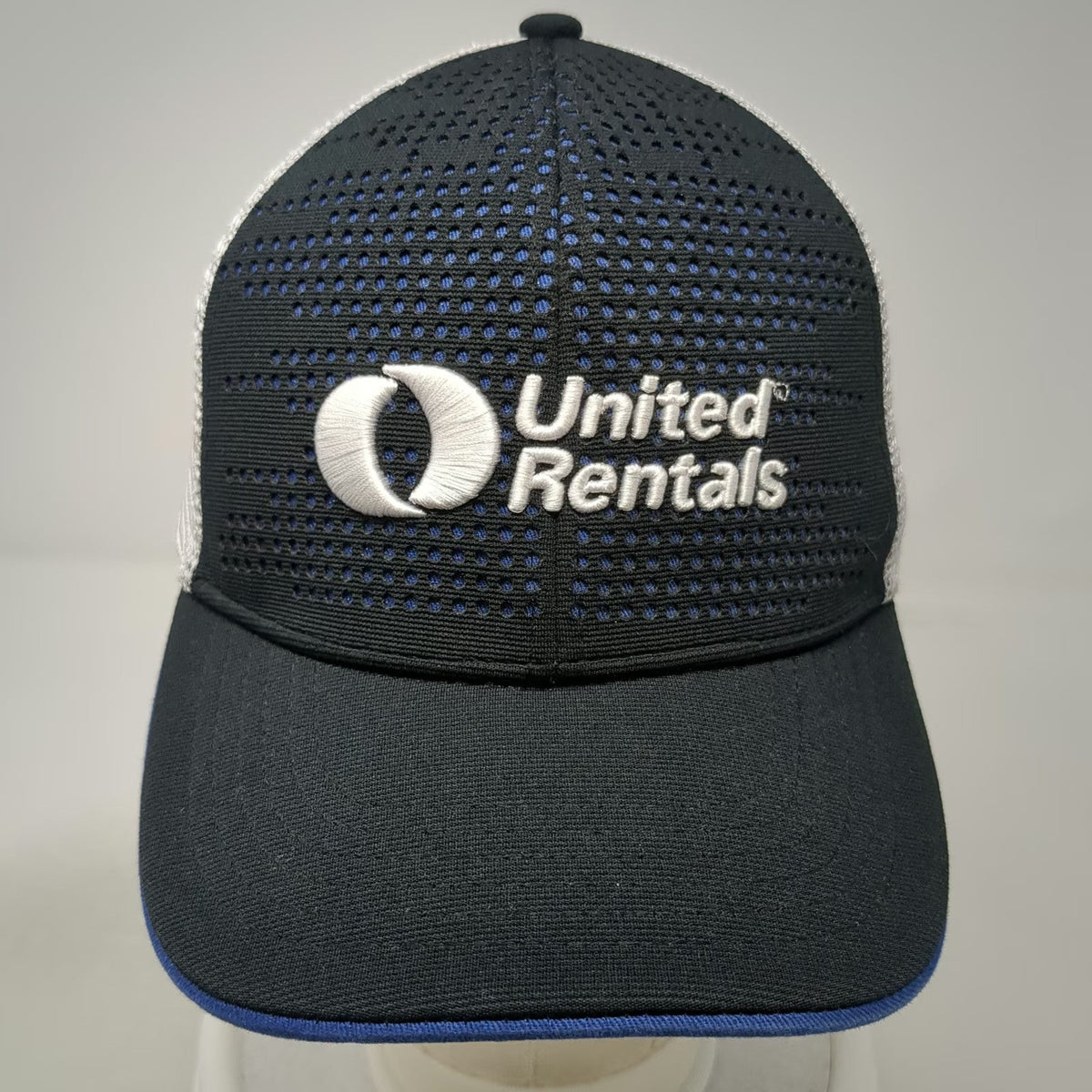 Trucker Hat Black White Blue One Size United Rentals Logo Mesh Snapback hat