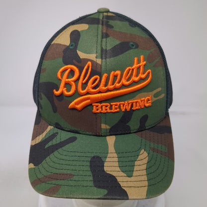 Richardson Trucker Hat Green OSFM Woodland Camo Orange Blewett Brewing Snapback