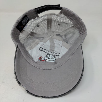 The Frigid Frog Men's Strapback Mesh Back Hat Gray OSFA Embroidered Logo