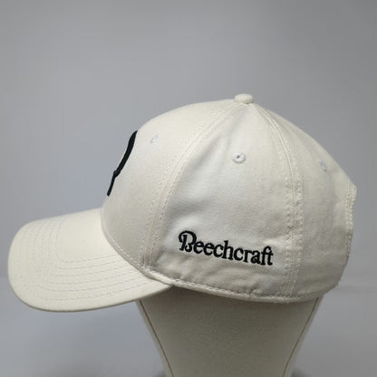 Otto Beechcraft Baseball Cap White One Size Slideback Side Logo 100% Cotton Hat