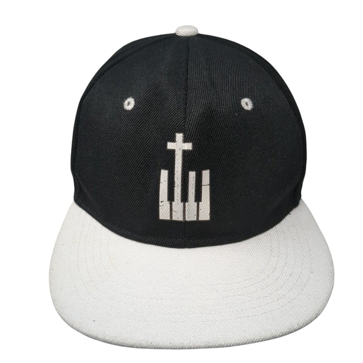 Piano Cross Snapback Hat Black One Size Adjustable Colorblock 6 Panel