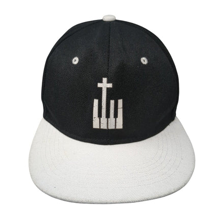 Piano Cross Snapback Hat Black One Size Adjustable Colorblock 6 Panel