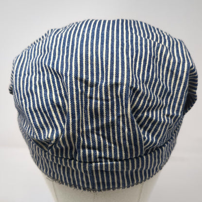 Blue Army Cap One Size Hickory Stripe Denim Engineer Railway Conductor Hat