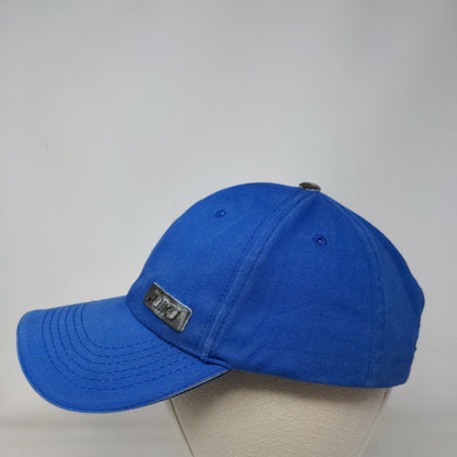 Roiko Slideback Hat Blue One Size Adjustable Emblem Vented Holes 6 Panel