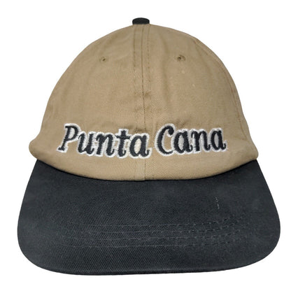 Punta Cana Slideback Hat Tan One Size Embroidered Colorblock 6 Panel