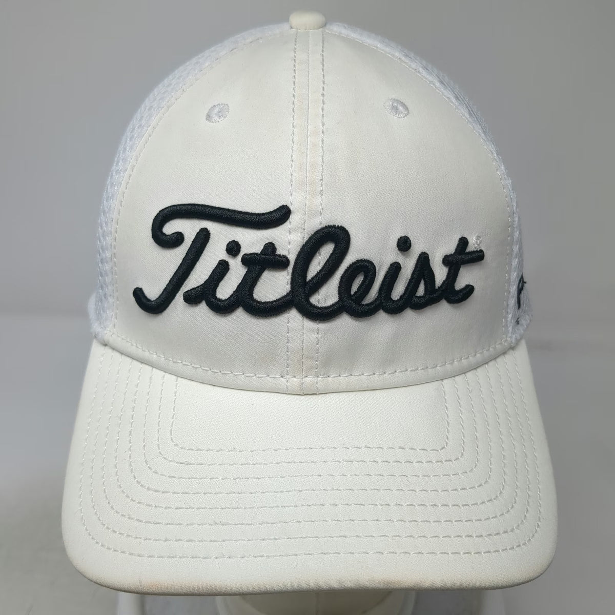 Titleist Baseball Cap White L Mesh Back Pro V1 FootJoy New Era Stretch Golf Hat