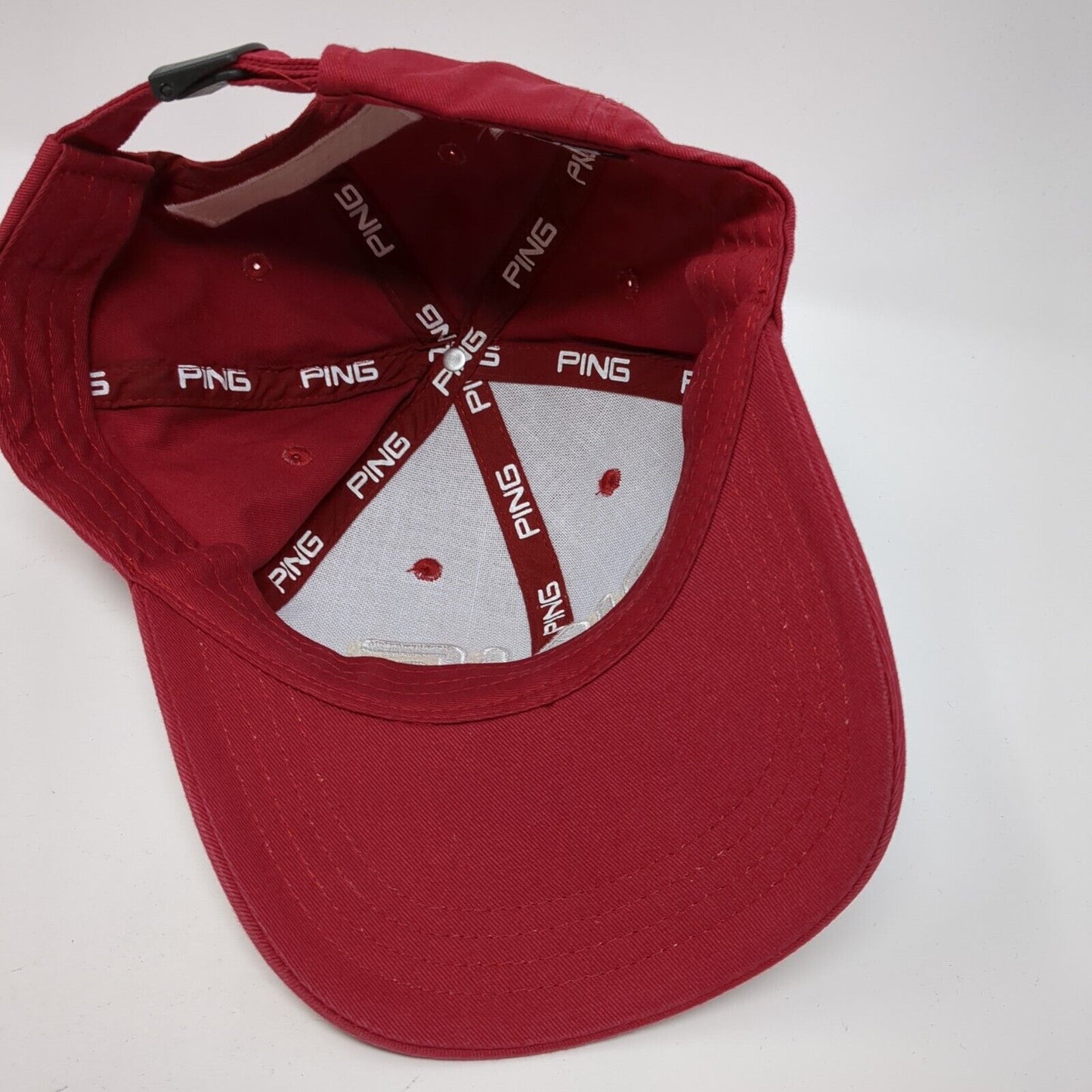 PING G5 Slideback Golf Hat Red One Size Adjustable Embroidered 6 Panel Cotton