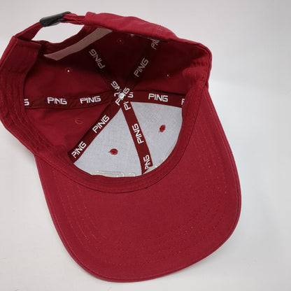 PING G5 Slideback Golf Hat Red One Size Adjustable Embroidered 6 Panel Cotton