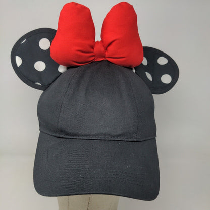 Disney Parks Women's Snapback Hat Black Size 57-60 Bow Ears Minnie Mouse