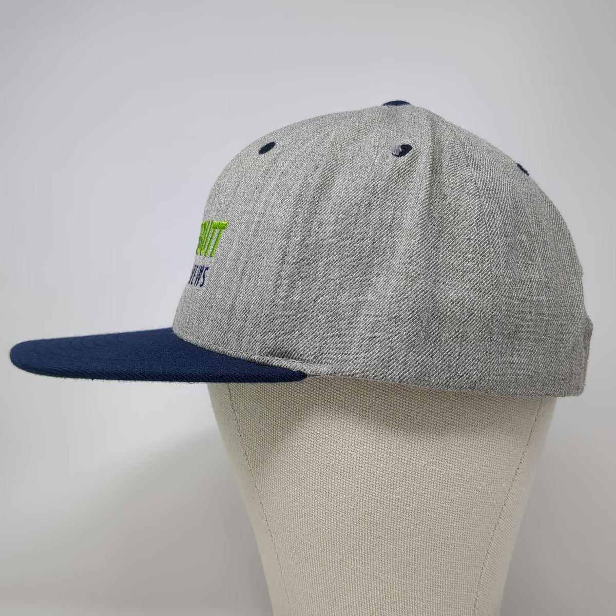 Yupoong Snapback Hat Gray Blue One Size Scuttlebutt Sailing News Flat Brim Green
