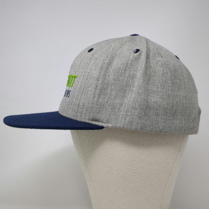 Yupoong Snapback Hat Gray Blue One Size Scuttlebutt Sailing News Flat Brim Green
