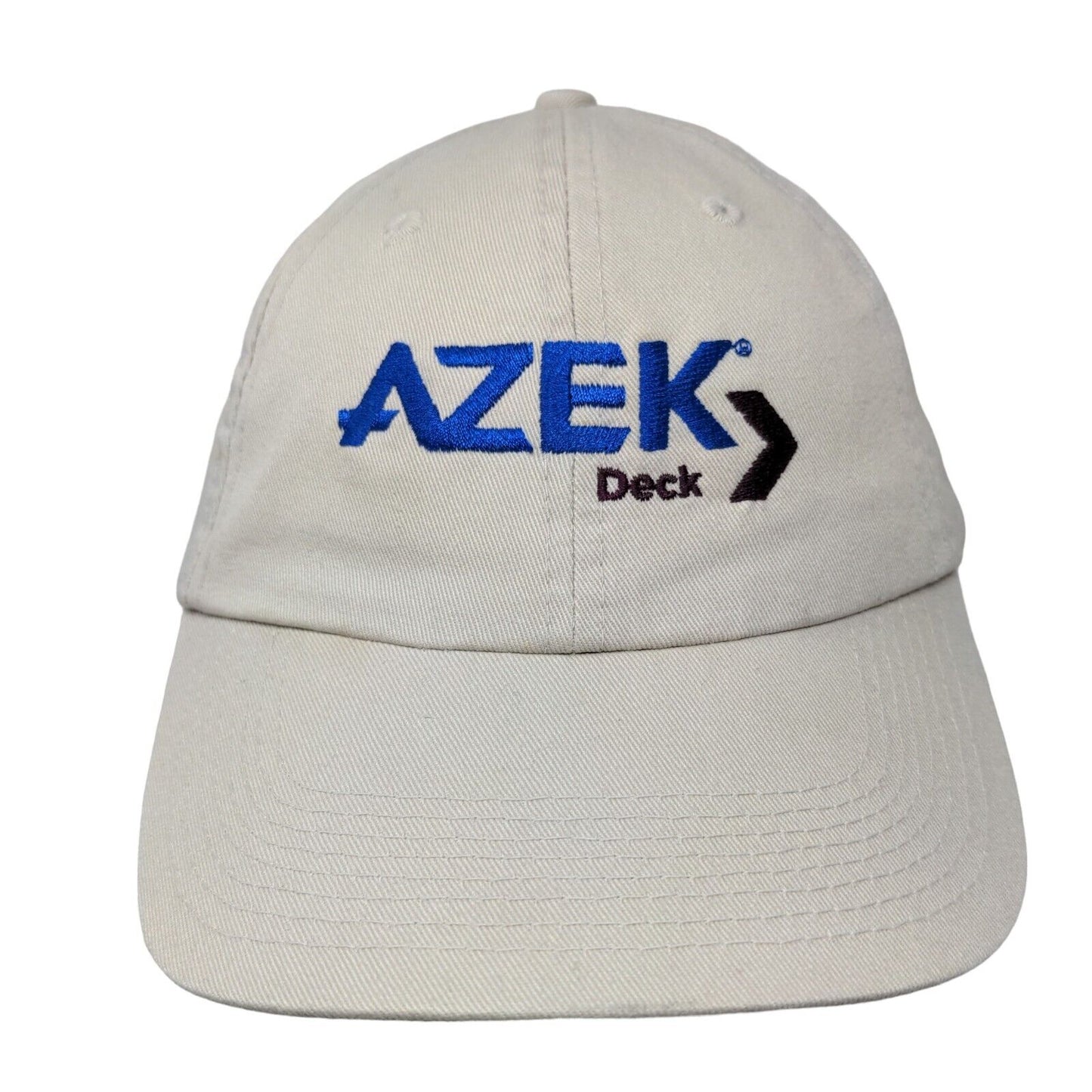 AZEK Deck Slideback Hat Tan OSFA Adjustable Embroidered 6 Panel Cotton