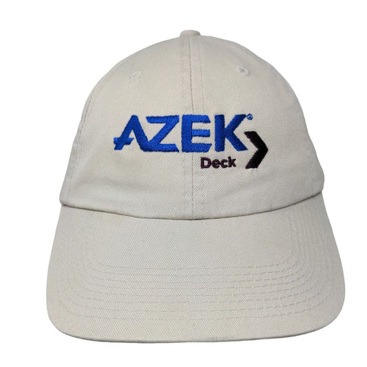 AZEK Deck Slideback Hat Tan OSFA Adjustable Embroidered 6 Panel Cotton