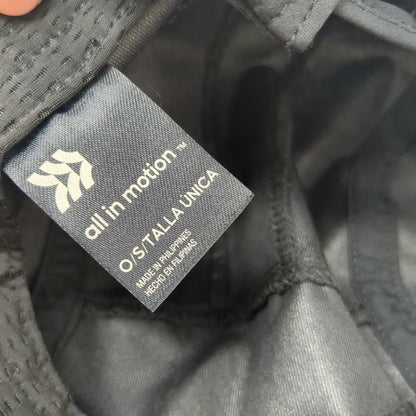 All in Motion 5 Panel Black One Size Hat Bungee Cord Performance Lightweight