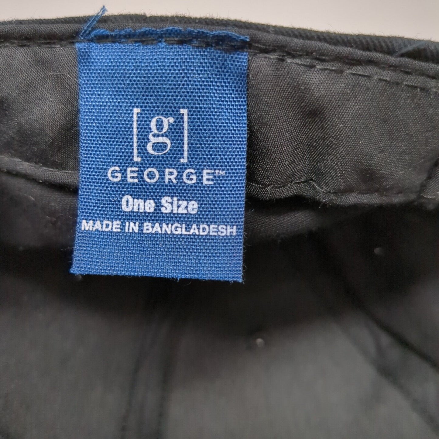 George Strapback Hat Black One Size Adjustable Blank 6 Panel Solid